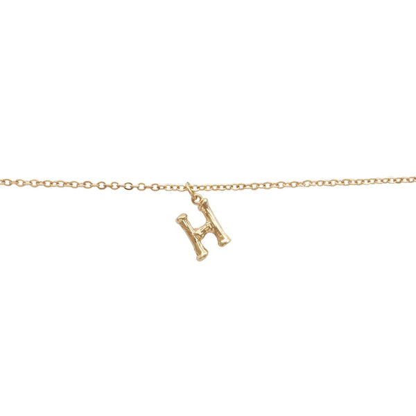 14K Gold-plated 26 Bamboo Letter Anklets - Image 2