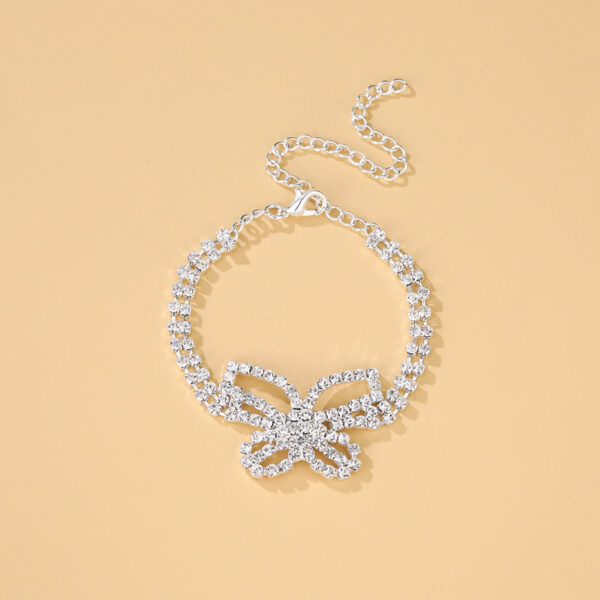 Accessories Full Diamond Butterfly Anklet Multi-layer Rhinestone Anklet - Image 6