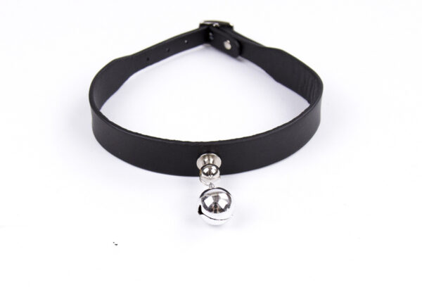Bondage Men's Leather Collar Neck Chain Bell Torture Leather Necklace