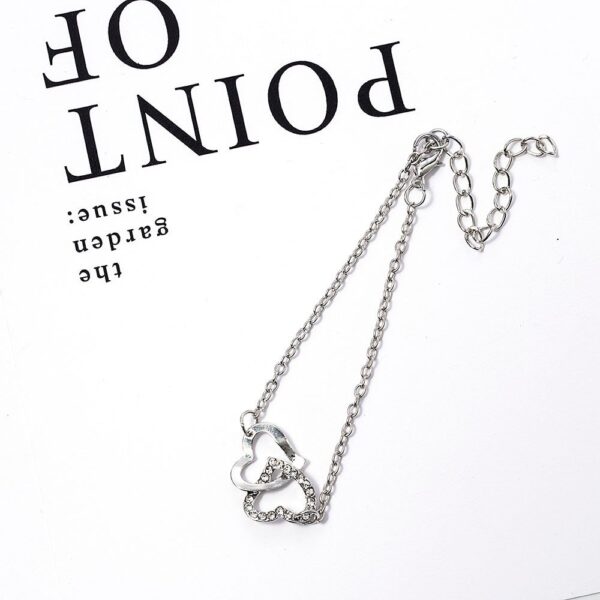 Simple Two Heart Bracelet/Anklet In Europe And America - Image 4