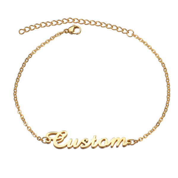 Personalized Creative Stainless Steel Custom Cut Name Bracelet/Anklet - Image 4