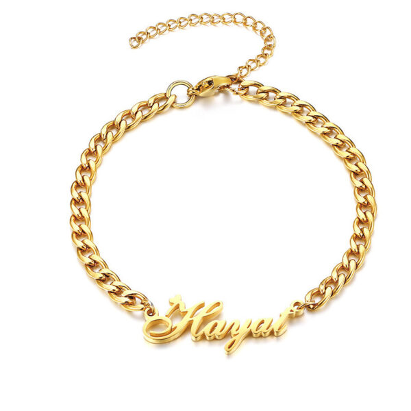 Personalized Creative Stainless Steel Custom Cut Name Bracelet/Anklet - Image 5