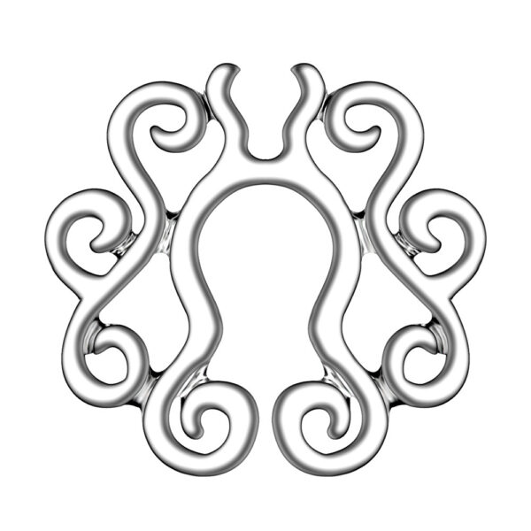 Stainless Steel Flower-shaped Peacock Screen Non-perforated Fake Breast Ring - Image 6