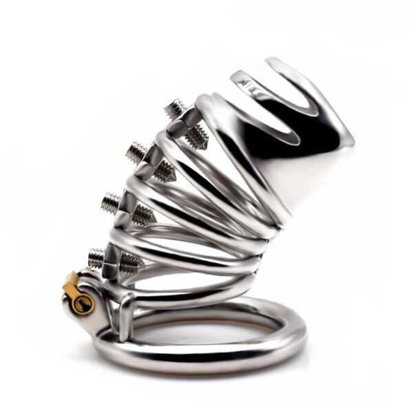 Men's Metal Cb Lock Chastity Pant Belt Screw Stimulation Toy - Image 3
