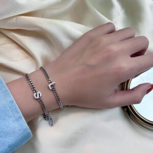 Sterling Silver 26 English Letter Bracelet/Anklet Female Minority