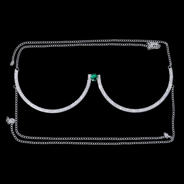 Fashion Green Gem Chest Plate Ladies - Image 2