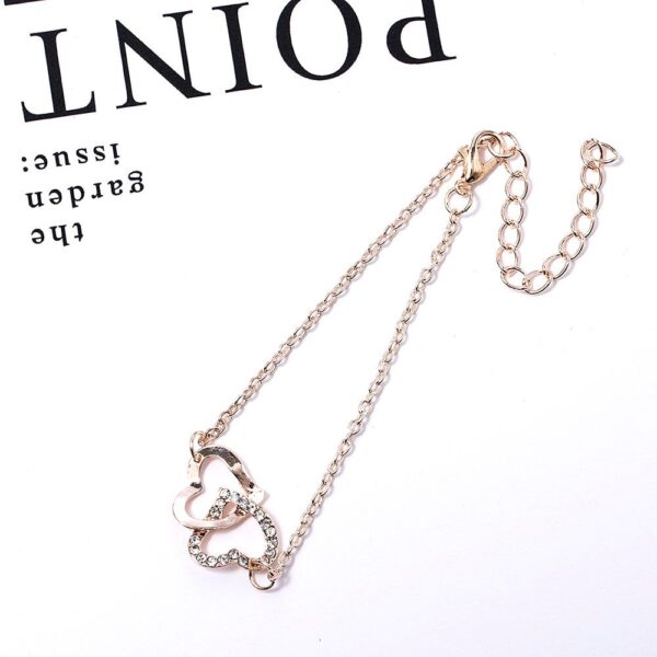 Simple Two Heart Bracelet/Anklet In Europe And America - Image 3