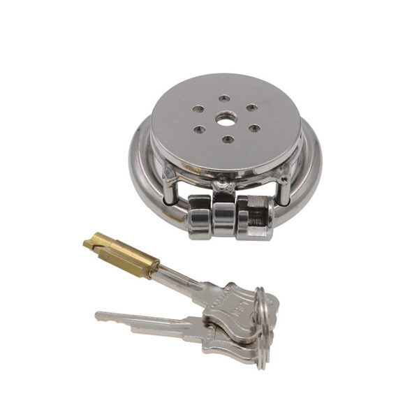 Flat Round Hole Chastity Lock Cage Men's Chastity Cleaner - Image 2