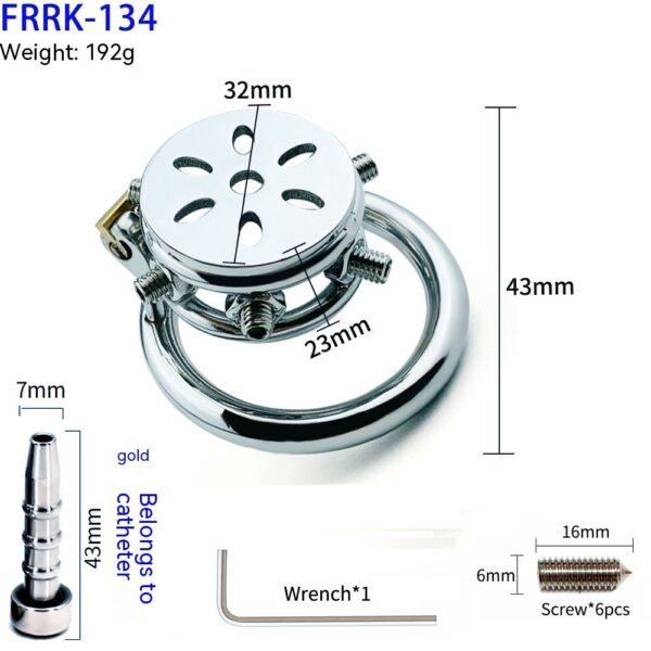 Stainless Steel Massage Flat Chastity Lock Anti-escape - Image 6
