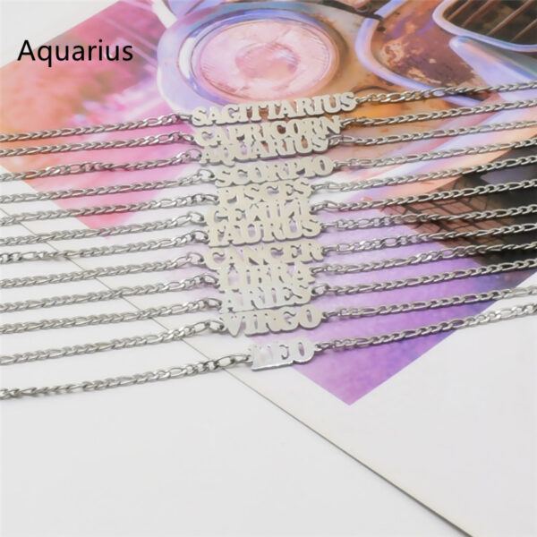 Titanium Steel Twelve Constellation Anklet, Capital Letter - Image 10