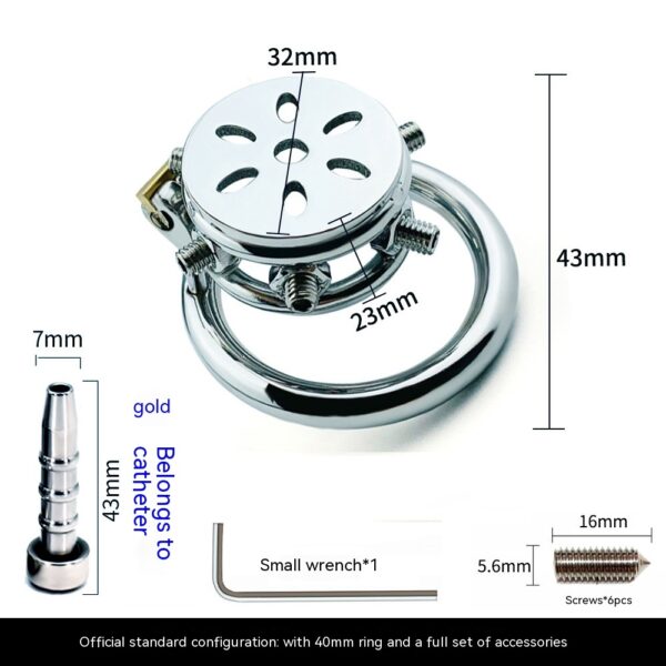 Stainless Steel Massage Flat Chastity Lock Anti-escape - Image 3