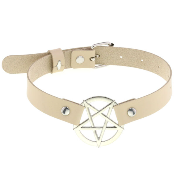 Personalized Exaggerated PU Leather Bondage Collar Fashion Belt Buckle Necklace - Image 4