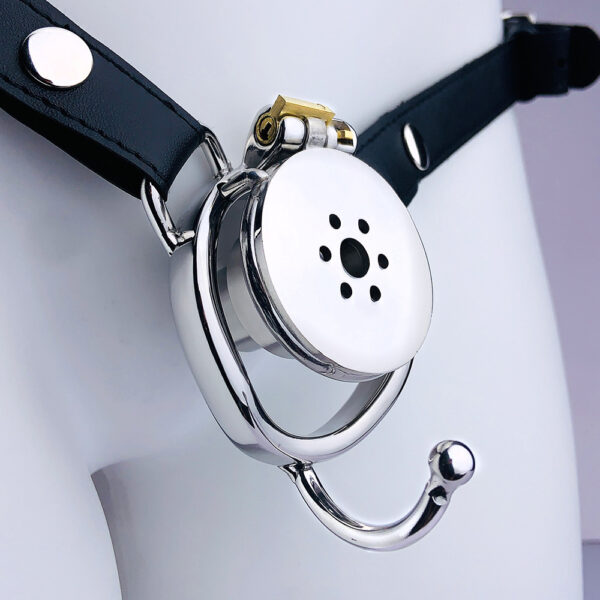 Arc Ring Wear Suit Single And Double Stainless Steel Negative Series Men's Chastity Lock - Image 5
