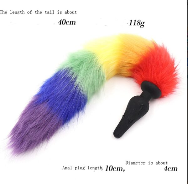 Rainbow Fox Tail Butt Plug - Image 7