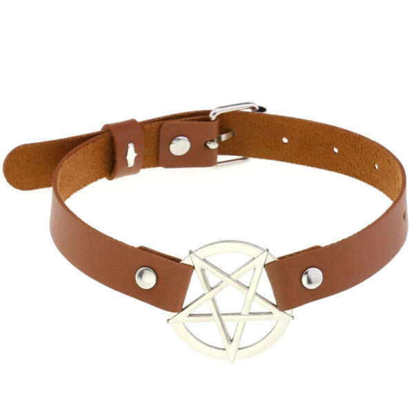 Personalized Exaggerated PU Leather Bondage Collar Fashion Belt Buckle Necklace - Image 5