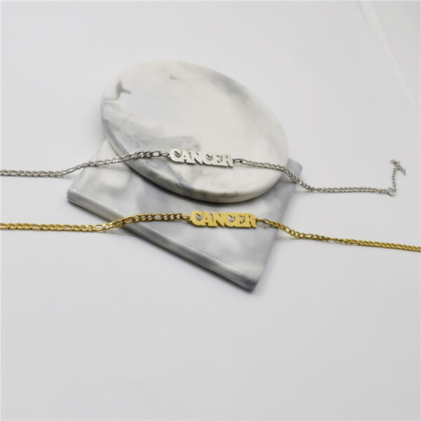 Titanium Steel Twelve Constellation Anklet, Capital Letter - Image 6