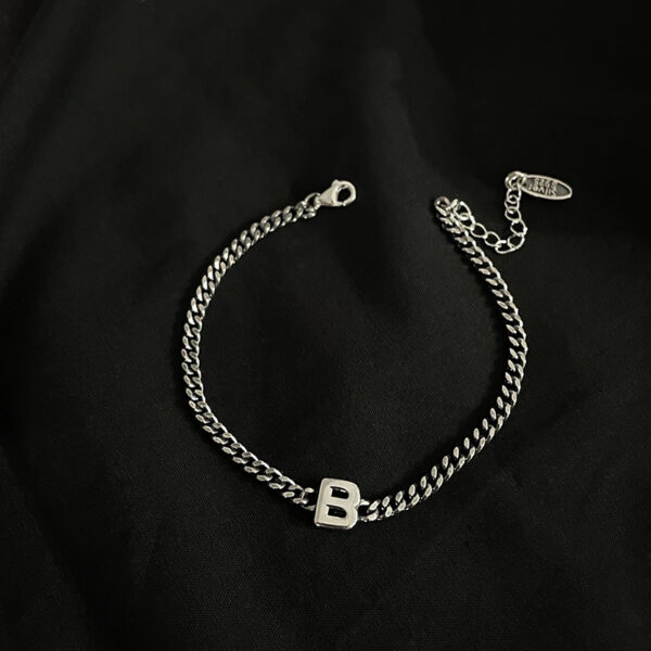 Sterling Silver 26 English Letter Bracelet/Anklet Female Minority - Image 3