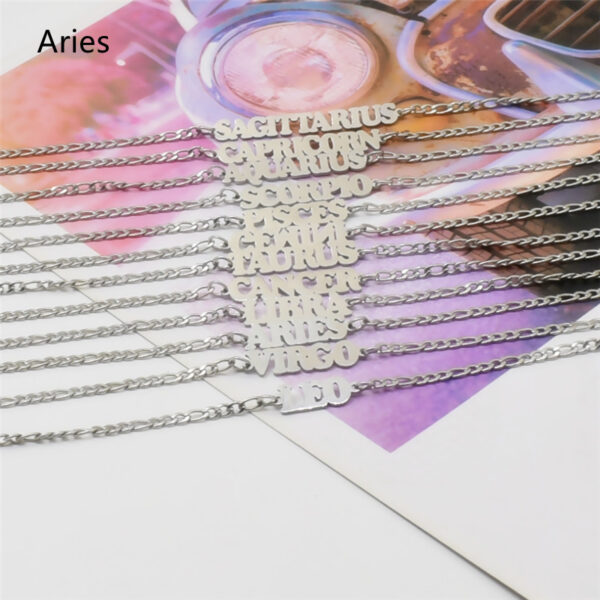 Titanium Steel Twelve Constellation Anklet, Capital Letter - Image 4