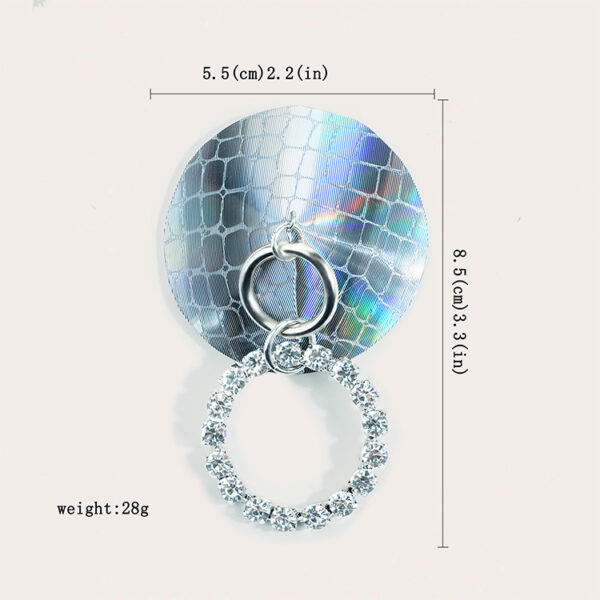 Rhinestone Chest Ornament Round Pull Ring Nipple Stick - Image 3
