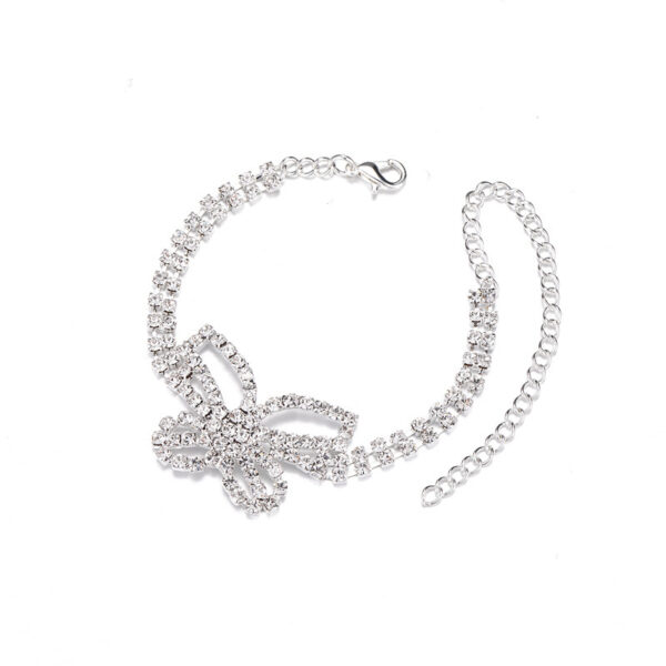 Accessories Full Diamond Butterfly Anklet Multi-layer Rhinestone Anklet - Image 4