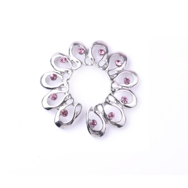 Stainless Steel Flower-shaped Fake Breast Ring Peacock Screen
