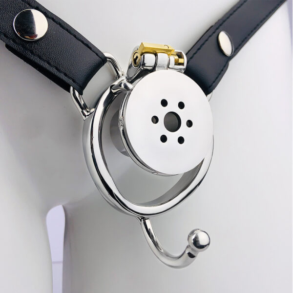 Arc Ring Wear Suit Single And Double Stainless Steel Negative Series Men's Chastity Lock - Image 4