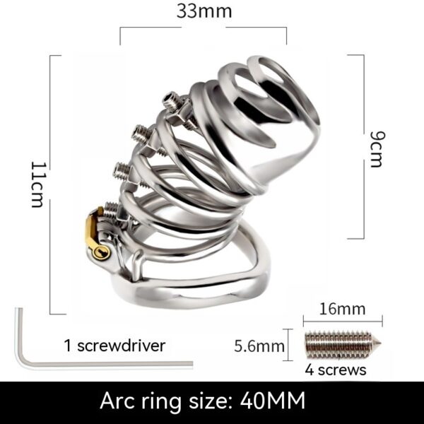 Men's Metal Cb Lock Chastity Pant Belt Screw Stimulation Toy - Image 6