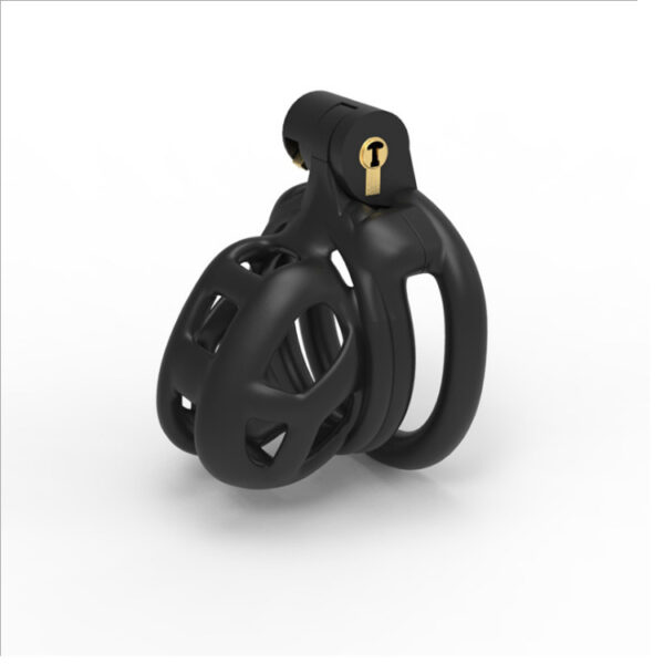 Cobra Chastity Lock With 4-ring Black Breathable Male - Image 5