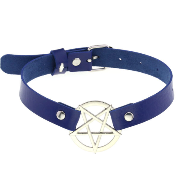 Personalized Exaggerated PU Leather Bondage Collar Fashion Belt Buckle Necklace - Image 2