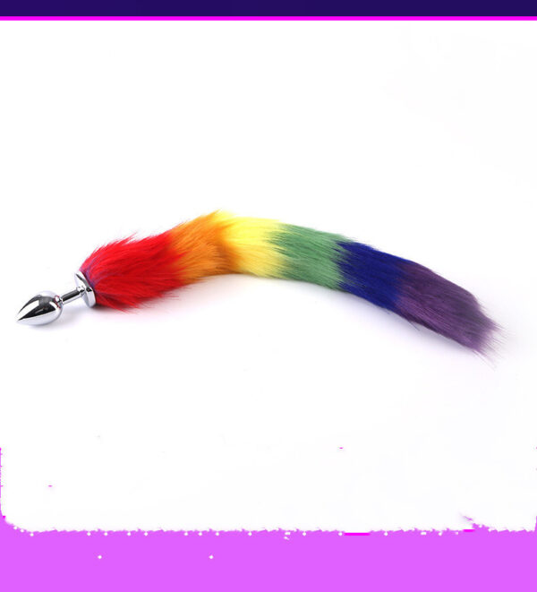 Rainbow Fox Tail Butt Plug - Image 3