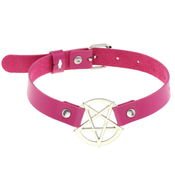 Personalized Exaggerated PU Leather Bondage Collar Fashion Belt Buckle Necklace - Image 3