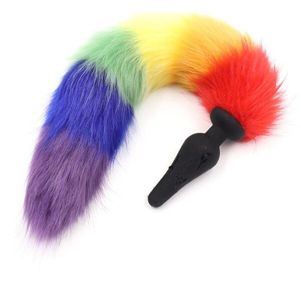 Rainbow Fox Tail Butt Plug - Image 6