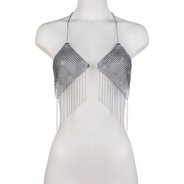 Faux-metallic Sexy Hot Girl Sequins Chest Necklace - Image 5