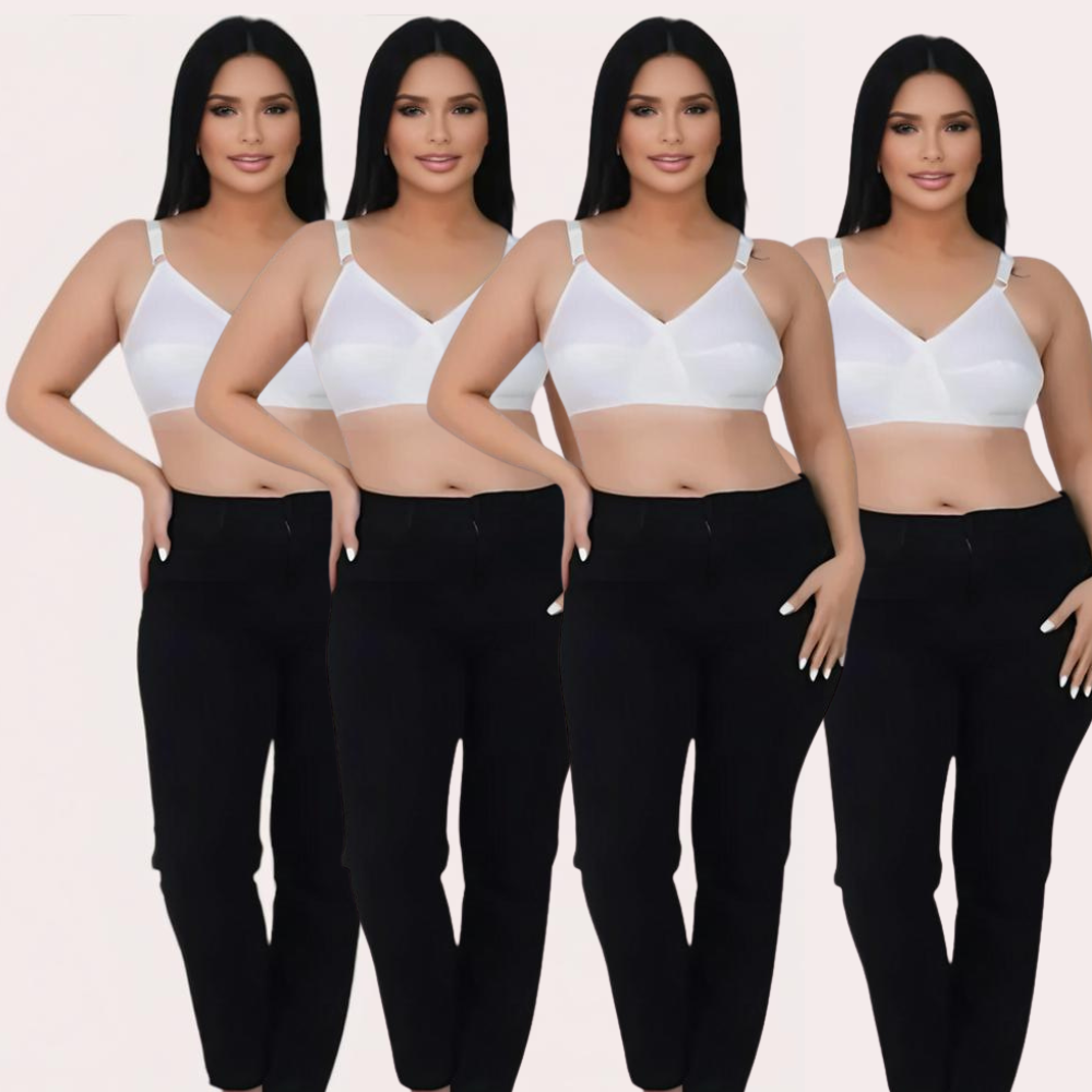 PureBreeze 4-Pack – White Cotton Bras for Summers - Image 3