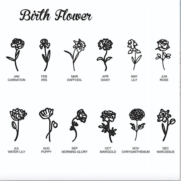Personalized Birthday Flower Birthstone Bracelet - Image 3