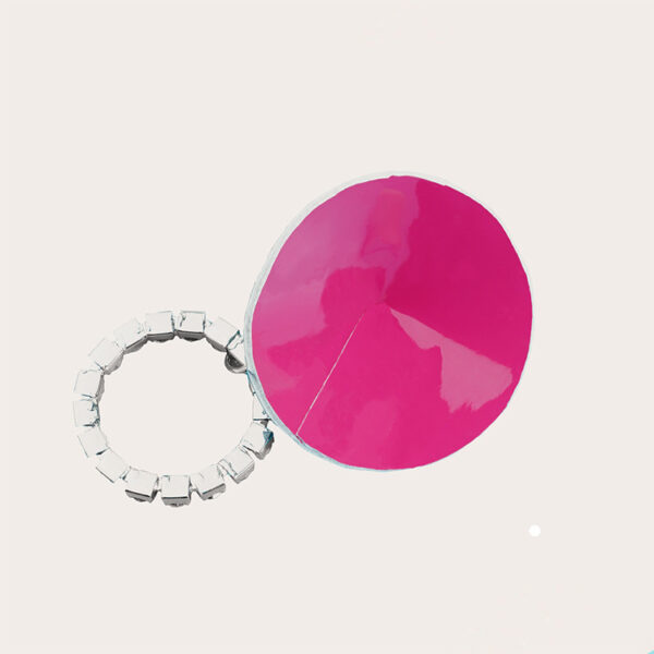 Rhinestone Chest Ornament Round Pull Ring Nipple Stick - Image 8