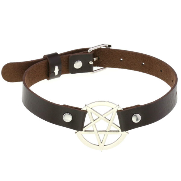 Personalized Exaggerated PU Leather Bondage Collar Fashion Belt Buckle Necklace - Image 7