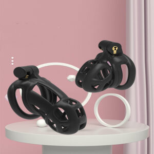 Cobra Chastity Lock With 4-ring Black Breathable Male