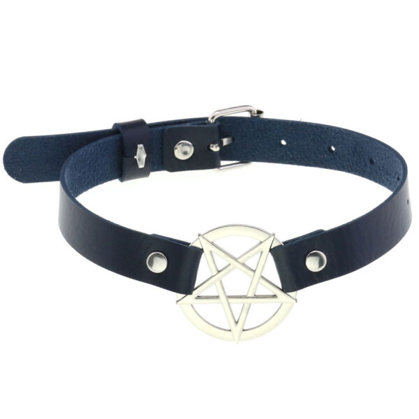 Personalized Exaggerated PU Leather Bondage Collar Fashion Belt Buckle Necklace - Image 8