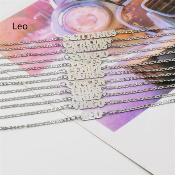 Titanium Steel Twelve Constellation Anklet, Capital Letter - Image 5