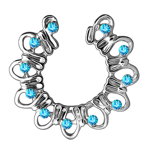 Stainless Steel Flower-shaped Peacock Screen Non-perforated Fake Breast Ring - Image 4