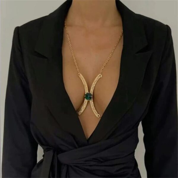 Fashion Green Gem Chest Plate Ladies - Image 7