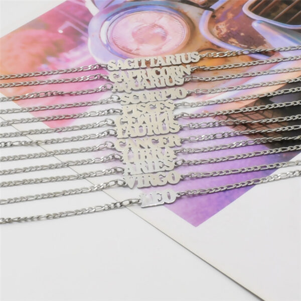 Titanium Steel Twelve Constellation Anklet, Capital Letter - Image 7