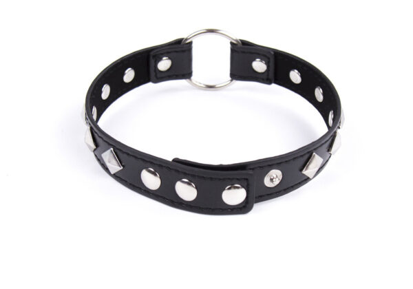 Bondage Men's Leather Collar Neck Chain Bell Torture Leather Necklace - Image 2