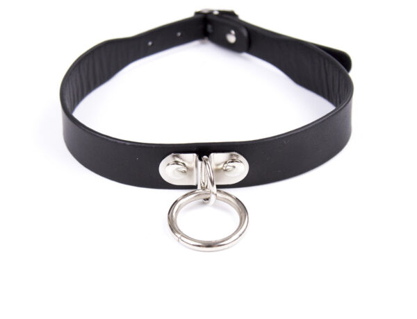 Bondage Men's Leather Collar Neck Chain Bell Torture Leather Necklace - Image 4