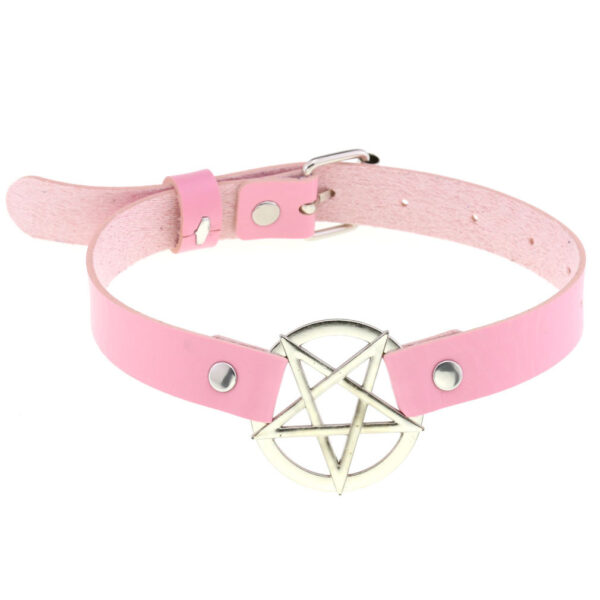 Personalized Exaggerated PU Leather Bondage Collar Fashion Belt Buckle Necklace - Image 6
