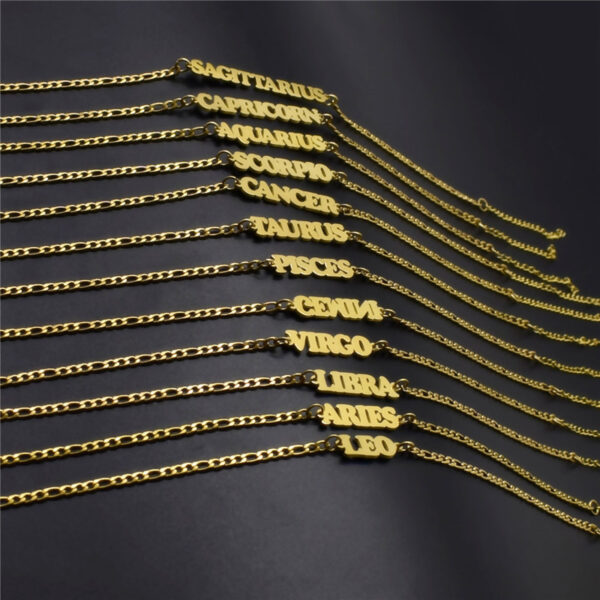 Titanium Steel Twelve Constellation Anklet, Capital Letter - Image 9