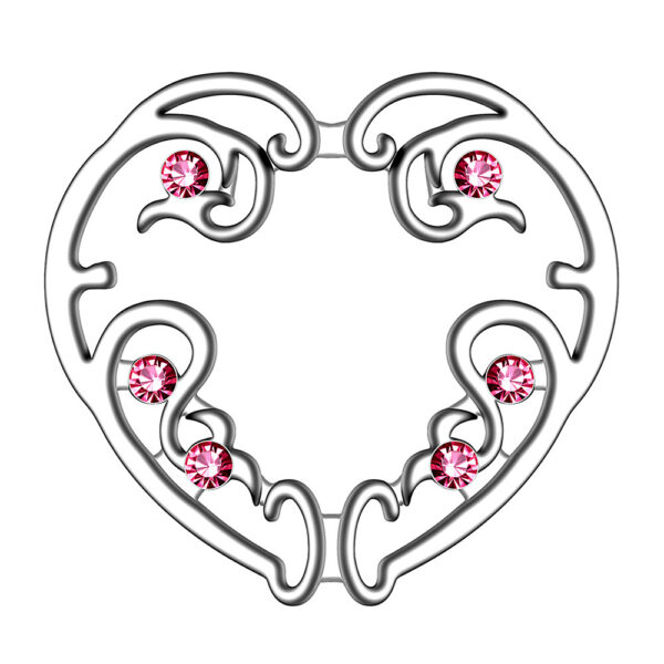 Stainless Steel Flower-shaped Peacock Screen Non-perforated Fake Breast Ring - Image 9