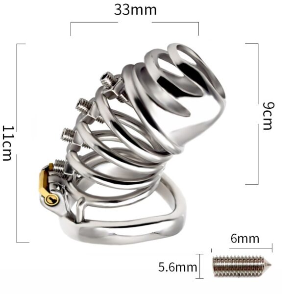 Men's Metal Cb Lock Chastity Pant Belt Screw Stimulation Toy - Image 8