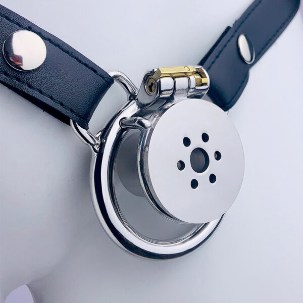 Arc Ring Wear Suit Single And Double Stainless Steel Negative Series Men's Chastity Lock - Image 3